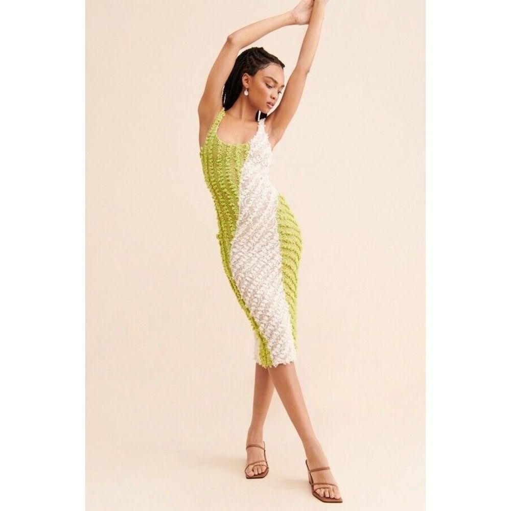 New Selva Negra Textured Mesh Dress Size Large